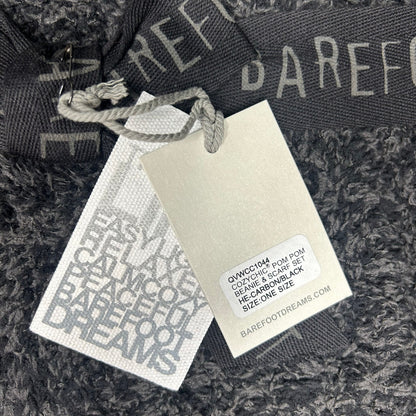 Barefoot Dreams CozyChic Pom Pom Beanie & Scarf Set in Carbon/Black