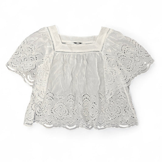 Madewell Flutter-Sleeve Top White Size Small