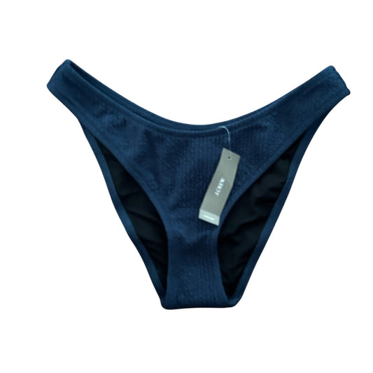 J. Crew Textured Curved-Waist Cheeky Bikini Bottom Navy Blue Size Small S