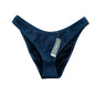 J. Crew Textured Curved-Waist Cheeky Bikini Bottom Navy Blue Size Small S