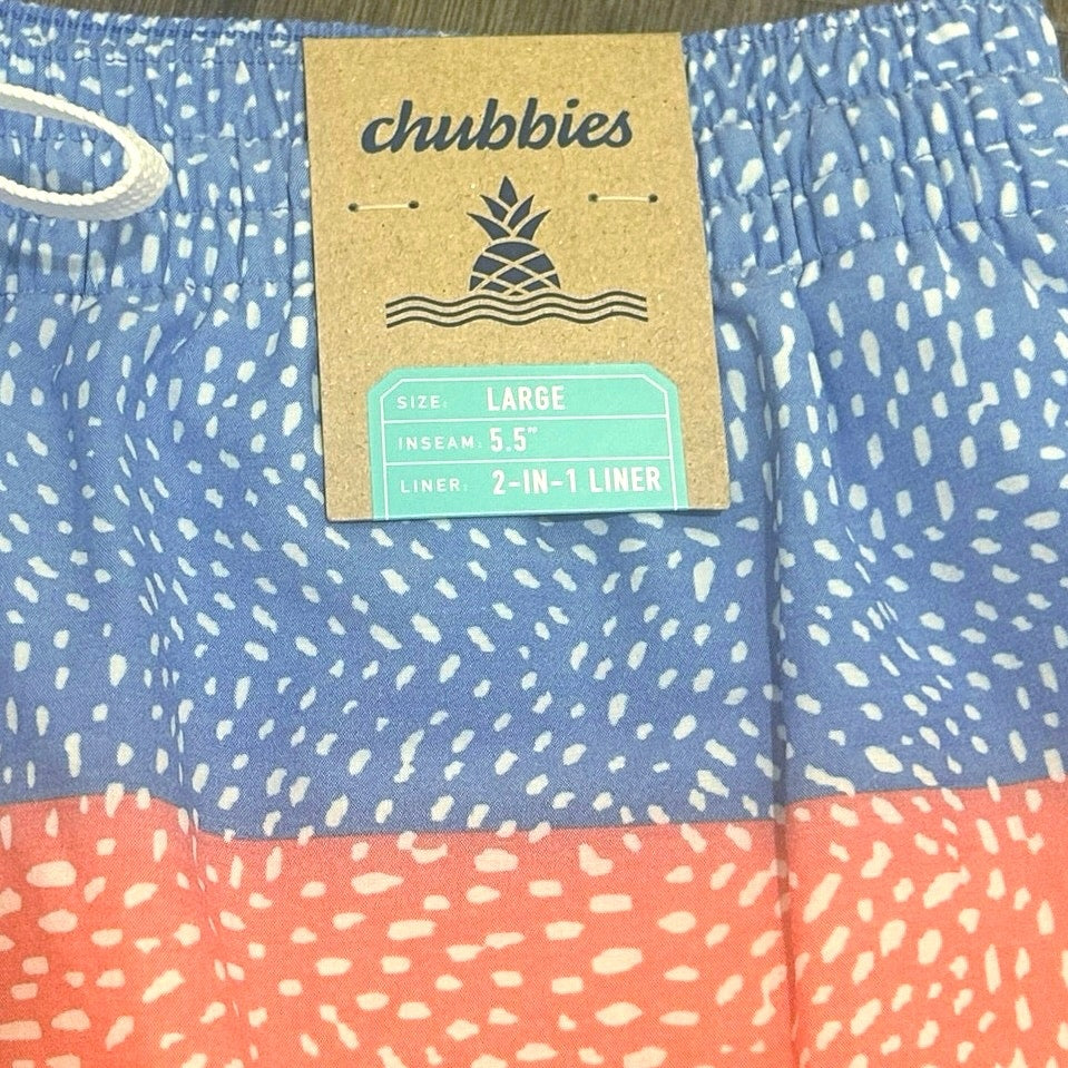 Chubbies The Sunset Whale Sharks 5.5” Lined Classic Swim Trunk Size L