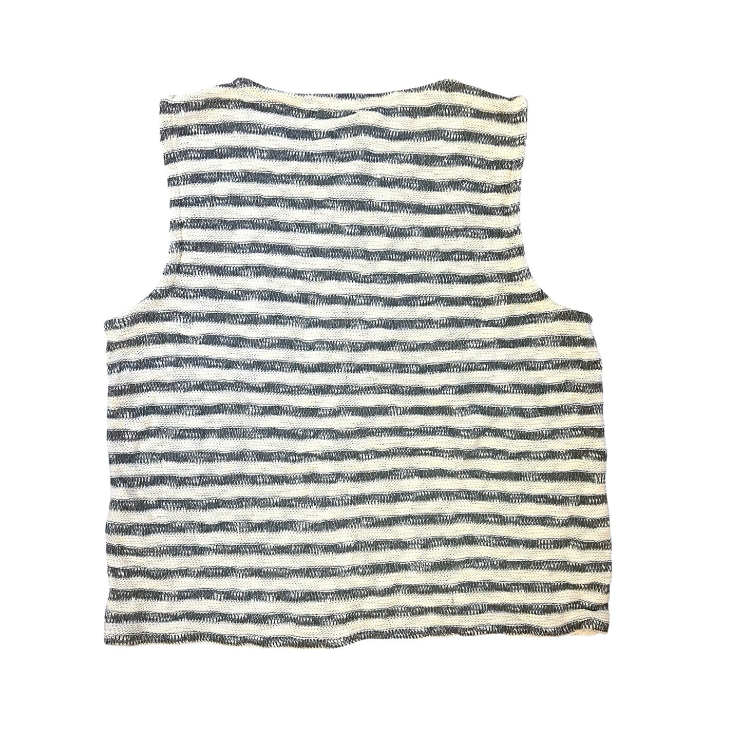 Madewell Crewneck Sweater Vest in Stripe Natural Size L