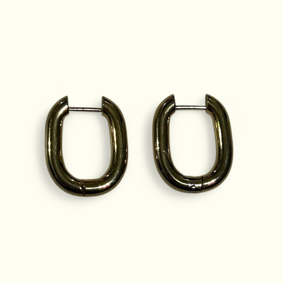 Chunky Gold Plated Stainless Steel U-Shaped Huggie Hoop Earrings