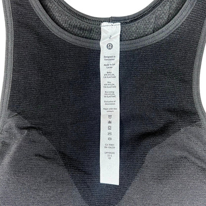 NWT Lululemon Seamless Mesh Shelf-Bra Training Tank Top Graphite Grey Size 2