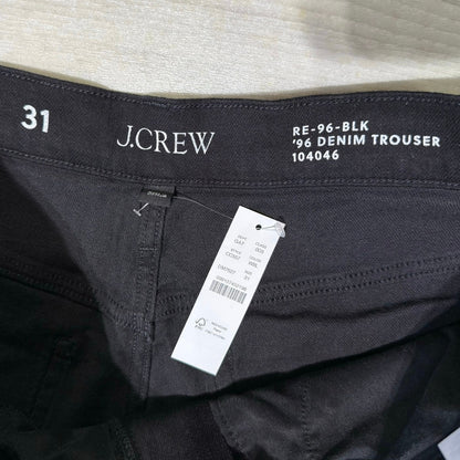 J. Crew Black Denim Trouser in 1996 Semi-Stretch Size 31