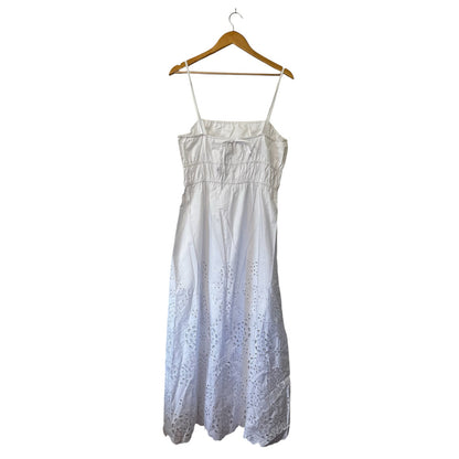 Madewell Embroidered Tank Midi Dress in Poplin White Size 14