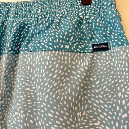 NWT Chubbies The Whale Sharks 7” Stretch Classic Swim Trunk Size Large