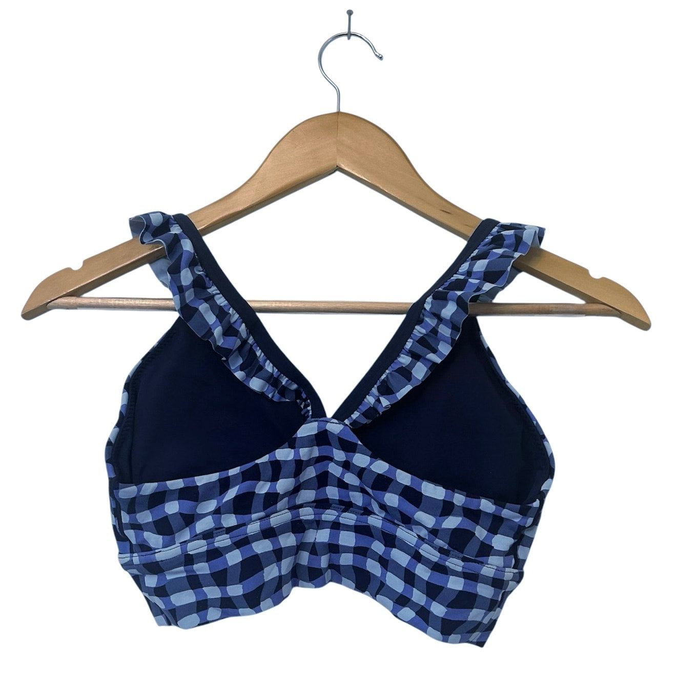 Offline By Aerie Real Me Xtra Ruffle Sports Bra Gingham Size M