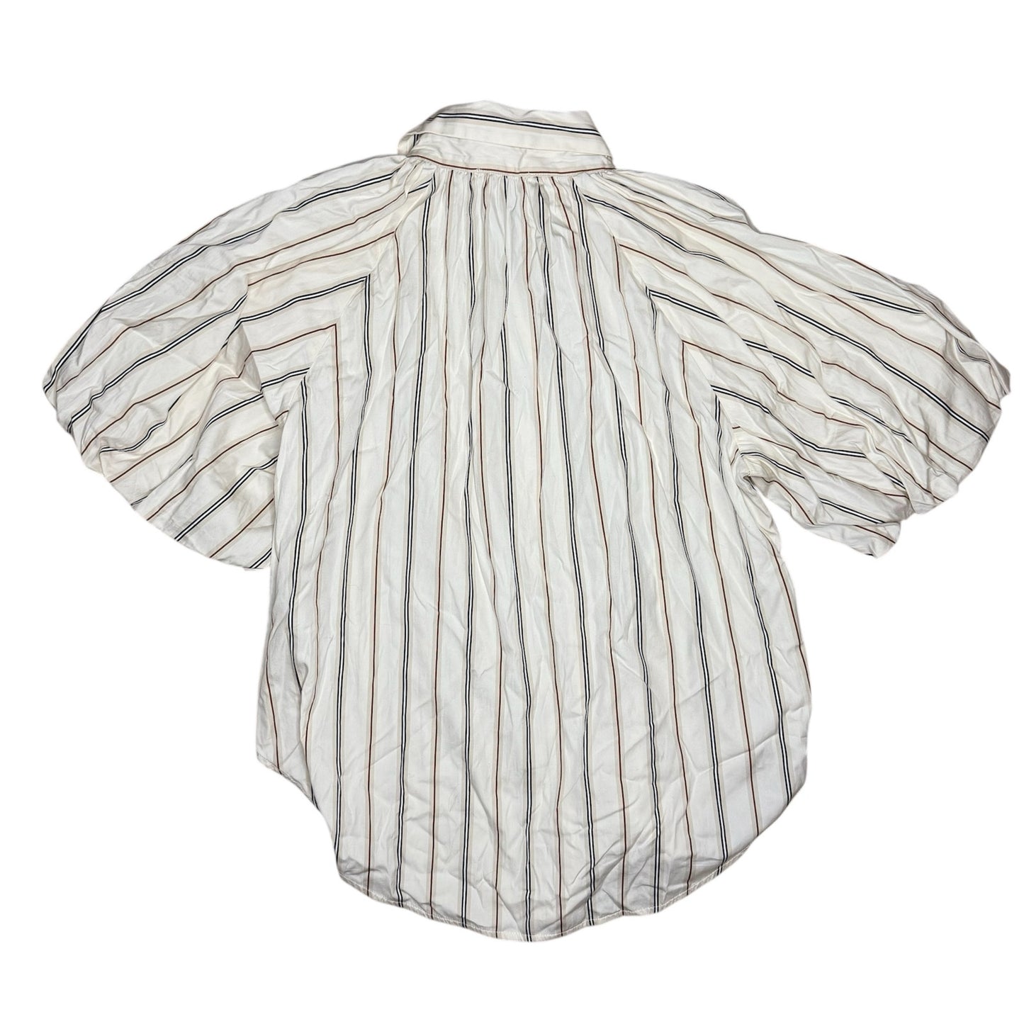 Madewell Shirred Bubble-Sleeve Button-Up Shirt in Poplin Size M