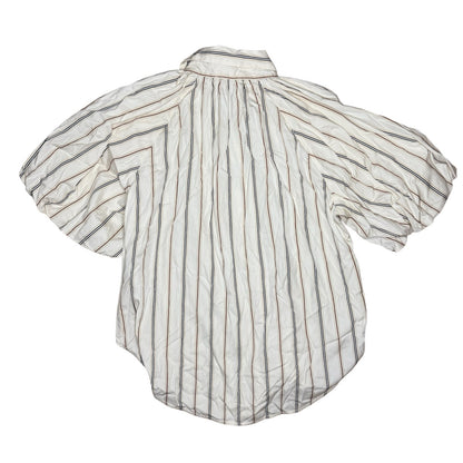 Madewell Shirred Bubble-Sleeve Button-Up Shirt in Poplin Size M