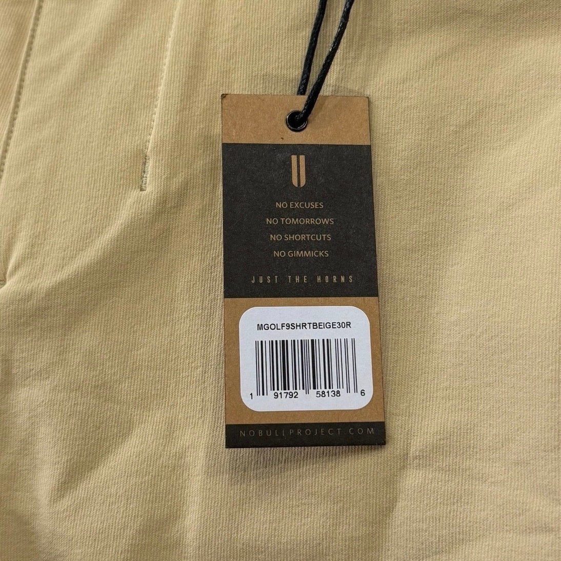 NOBULL Men’s 9” Golf Short Beige Size 30