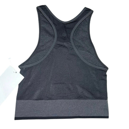 NWT Lululemon Seamless Mesh Shelf-Bra Training Tank Top Graphite Grey Size 2