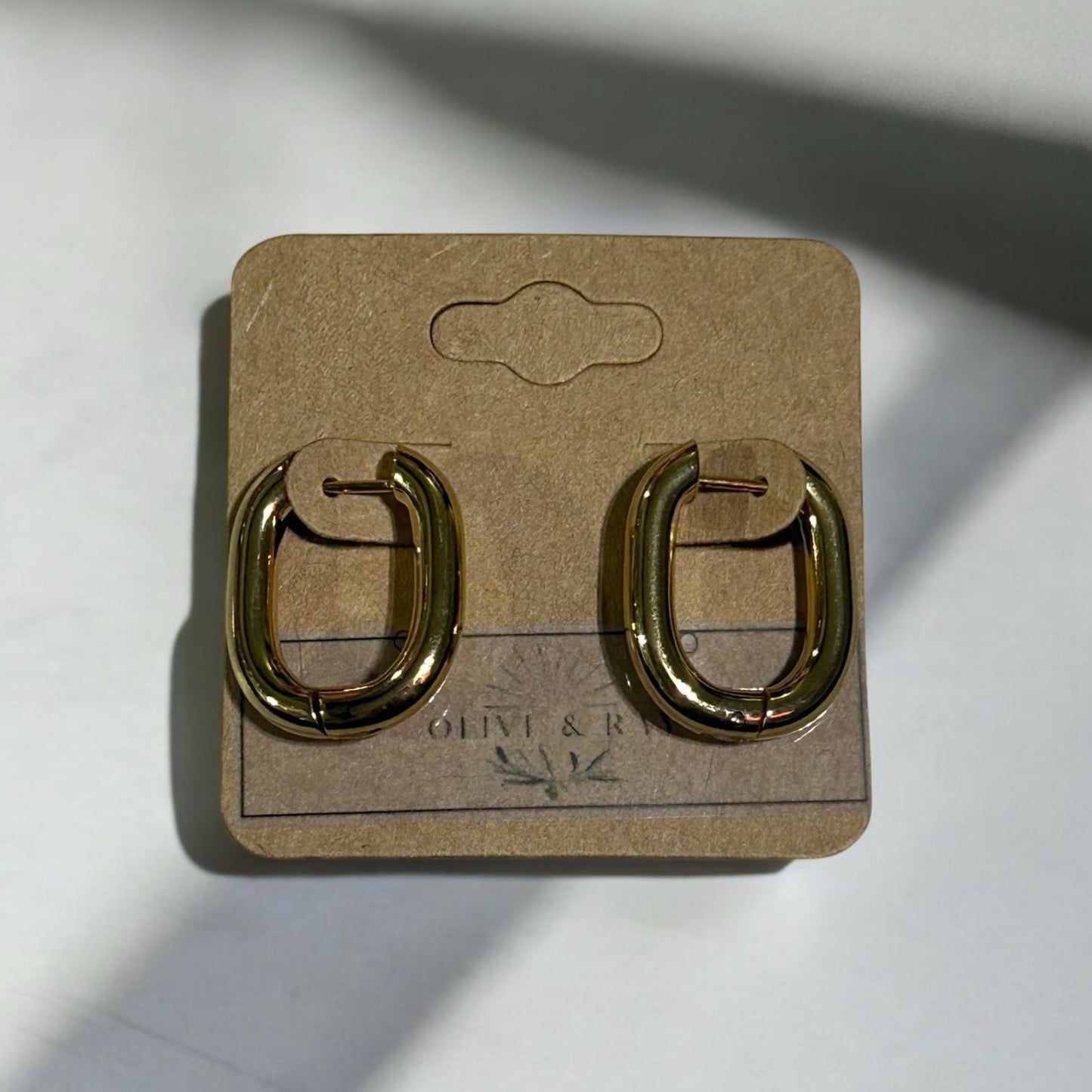 Chunky Gold Plated Stainless Steel U-Shaped Huggie Hoop Earrings